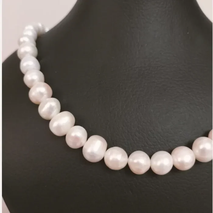 گردنبند مروارید پرورشی سایز 9 نامنظم بدون شیار کد mv15 - Image 5