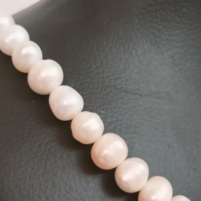 گردنبند مروارید پرورشی سایز 9 نامنظم بدون شیار کد mv15 - Image 6