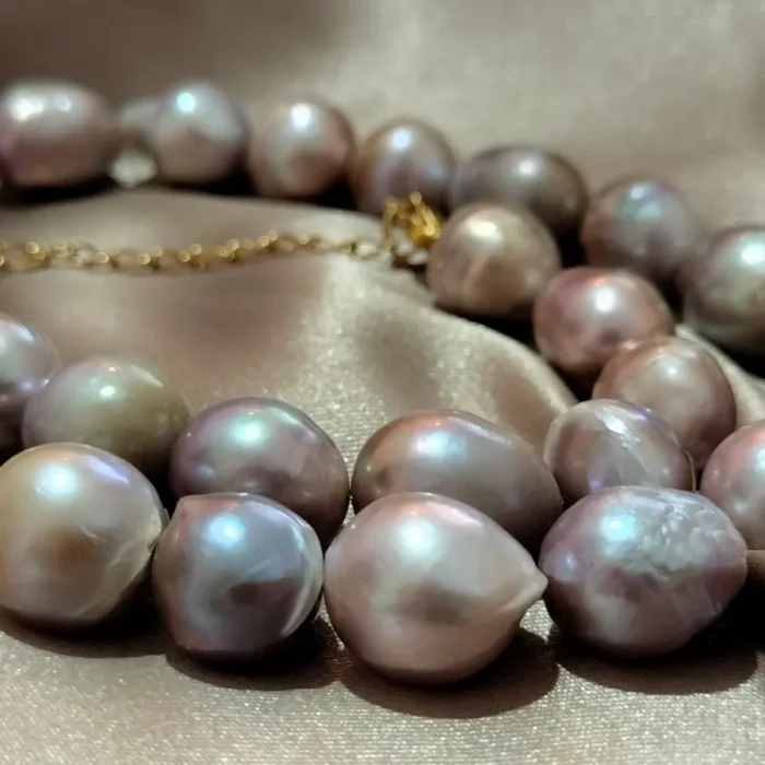 گردنبند مروارید پرورشی و طبیعی پوست پیازی باروک کمیاب 10میل کد mv16 - Image 2