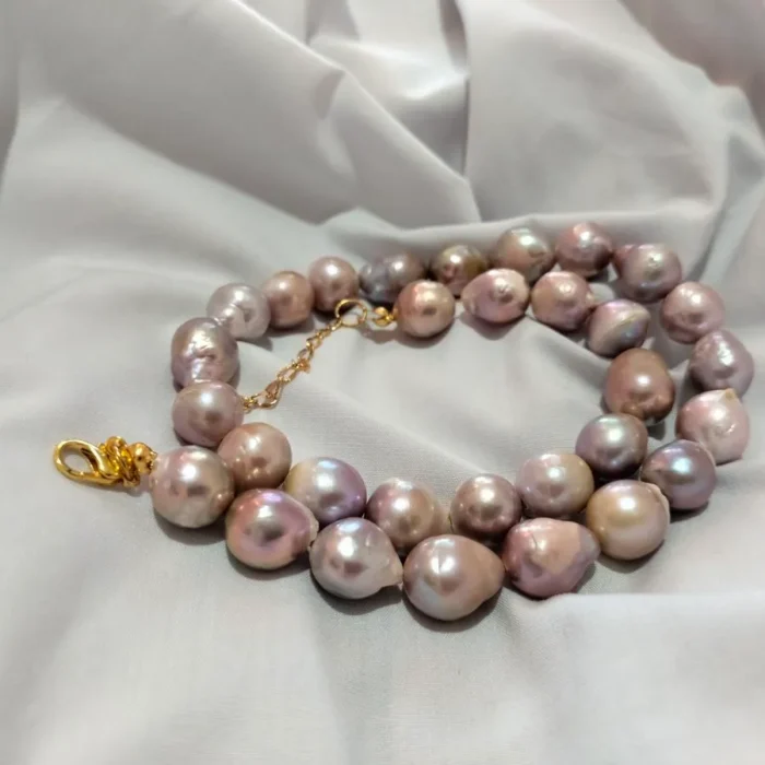 گردنبند مروارید پرورشی و طبیعی پوست پیازی باروک کمیاب 10میل کد mv16 - Image 3