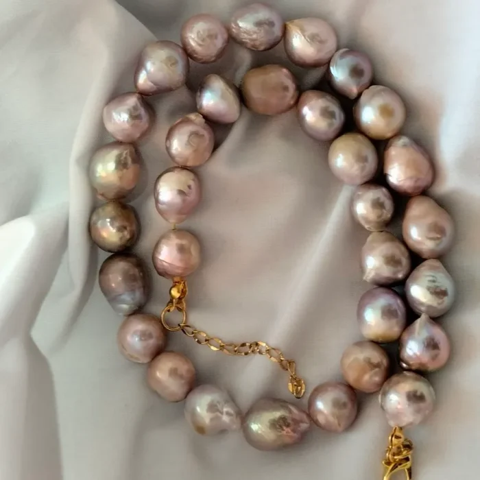 گردنبند مروارید پرورشی و طبیعی پوست پیازی باروک کمیاب 10میل کد mv16 - Image 5