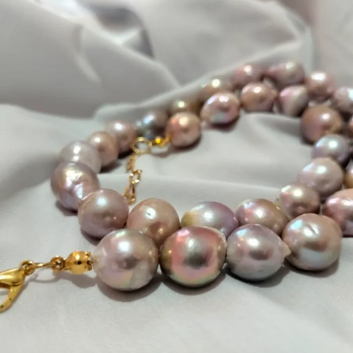 گردنبند مروارید پرورشی و طبیعی پوست پیازی باروک کمیاب 10میل کد mv16 - Image 6