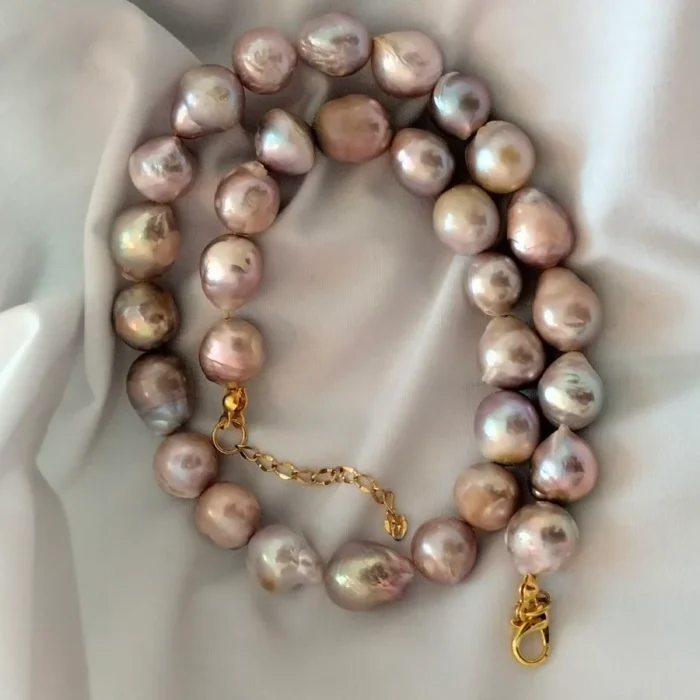 گردنبند مروارید پرورشی و طبیعی پوست پیازی باروک کمیاب 10میل کد mv16 - Image 8