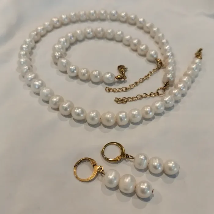 مروارید پرورشی 8 میل (گردنبند، گوشواره، دستبند) کد mv18 - Image 11