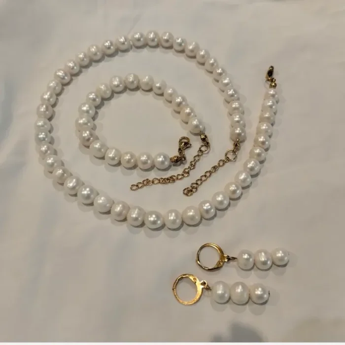 مروارید پرورشی 8 میل (گردنبند، گوشواره، دستبند) کد mv18 - Image 3