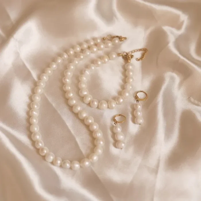 مروارید پرورشی 8 میل (گردنبند، گوشواره، دستبند) کد mv18 - Image 5