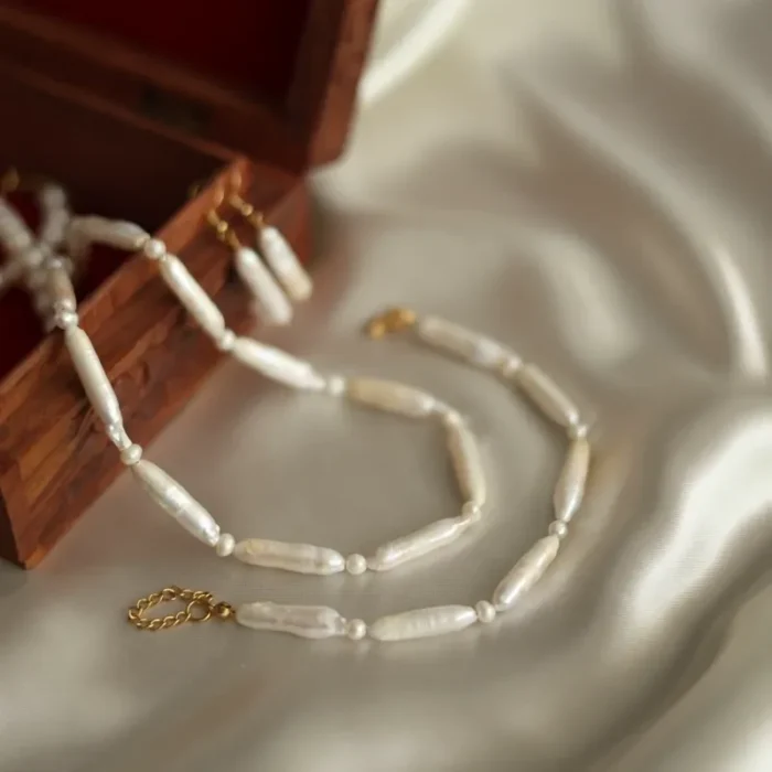 مروارید پرورشی باروک (دستبند، گوشواره، گردنبند) کد mv20 - Image 2