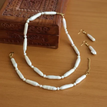 مروارید پرورشی باروک (دستبند، گوشواره، گردنبند)