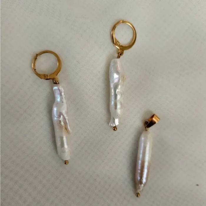 مروارید پرورشی باروک (مدال و گوشواره) کد mv21 - Image 4