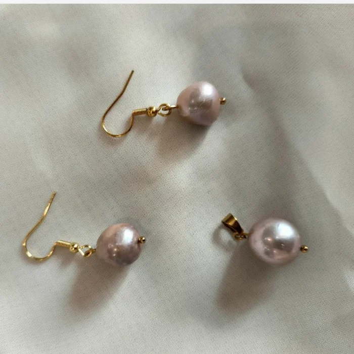 مروارید پرورشی پوست پیازی باروک (مدال، گوشواره) کد mv22 - Image 2