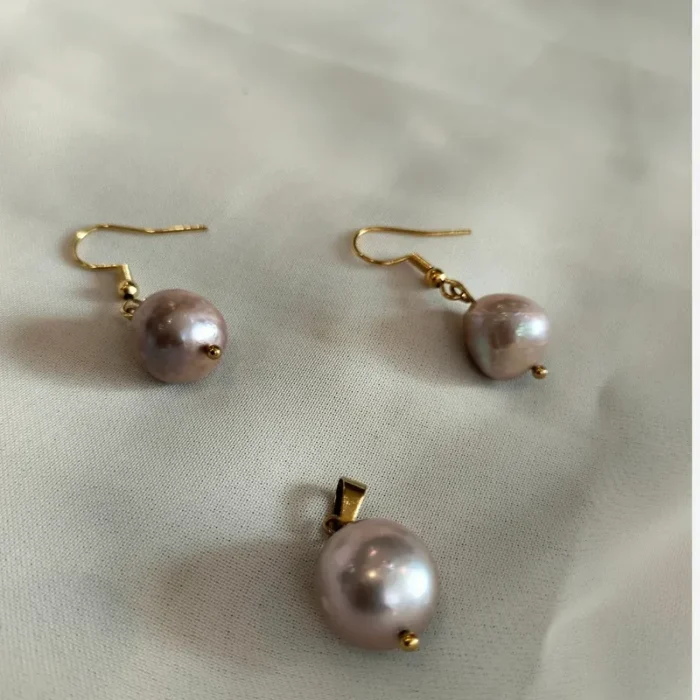 مروارید پرورشی پوست پیازی باروک (مدال، گوشواره) کد mv22 - Image 6