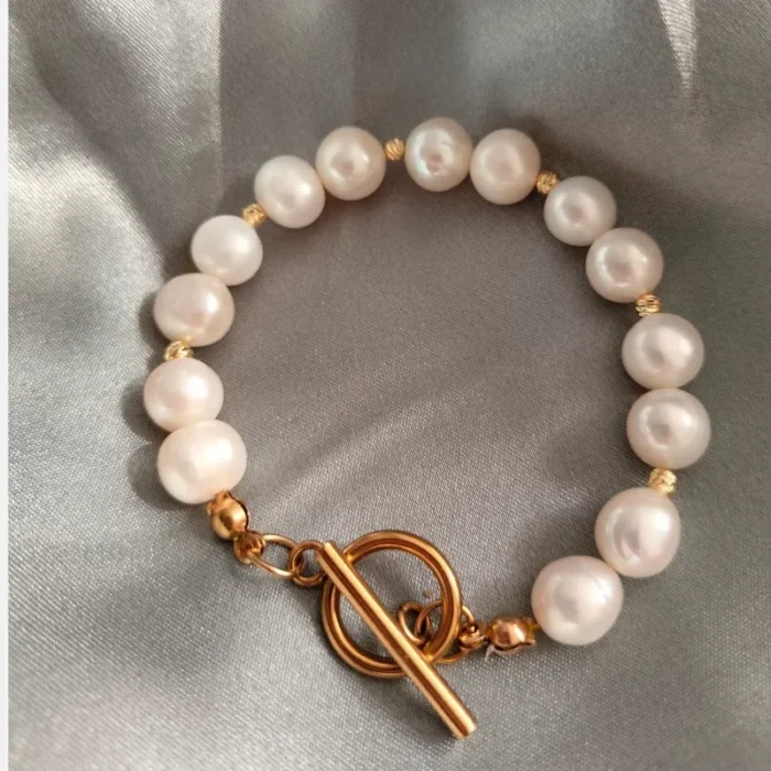 دستبند مروارید پرورشی سایز 8 متریال استیل ضد زنگ mv7 - Image 2