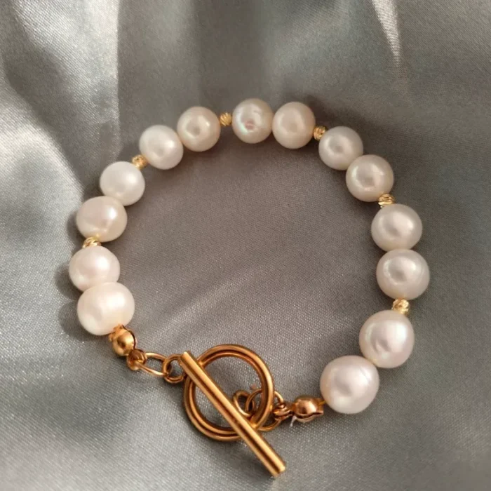 دستبند مروارید پرورشی سایز 8 متریال استیل ضد زنگ mv7 - Image 4