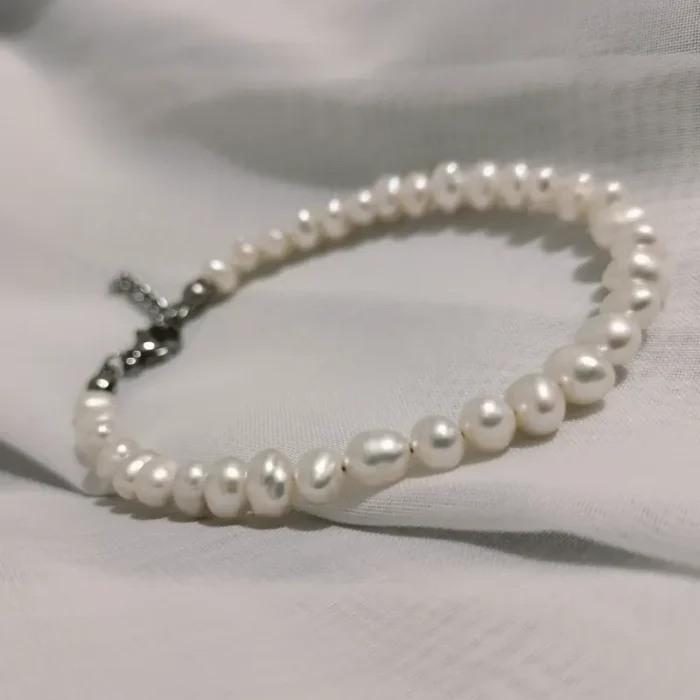 دستبند مروارید پرورشی 4 میل قفل استیل mv9 - Image 2