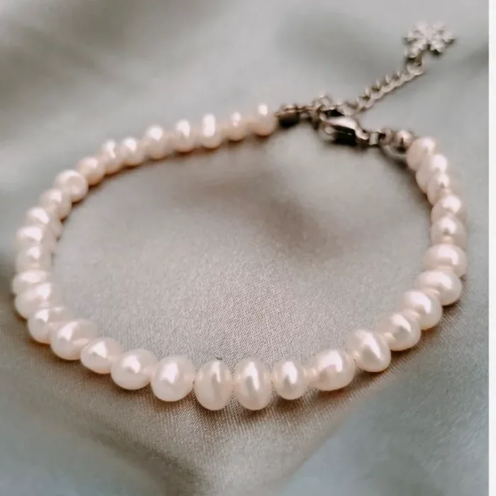 دستبند مروارید پرورشی 4 میل قفل استیل mv9 - Image 6