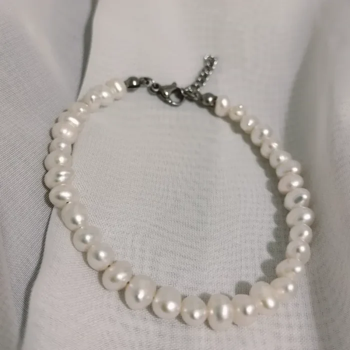 دستبند مروارید پرورشی 4 میل قفل استیل mv9 - Image 7