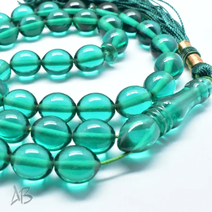 تسبیح سندلوس اصل بودار 43 دانه سبز تراش تخم کفتری خوشدست کد 1311 - Image 5