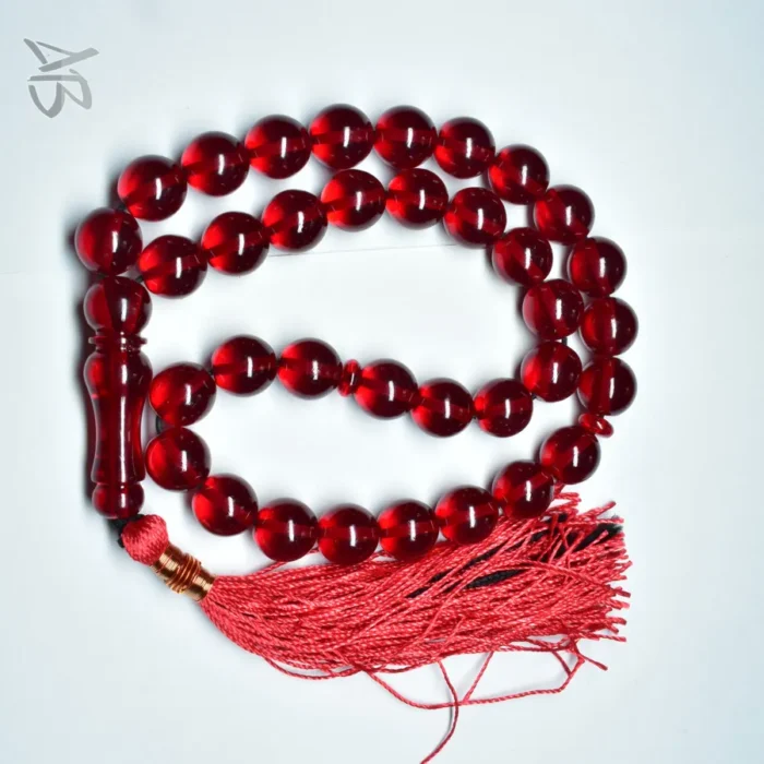 تسبیح سندلوس بودار 35 دانه اصل کد 1313 گرد قرمز بسیار خوشرنگ آقابزرگ - Image 3