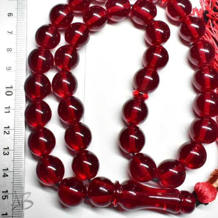 تسبیح سندلوس بودار 35 دانه اصل کد 1313 گرد قرمز بسیار خوشرنگ آقابزرگ - Image 4