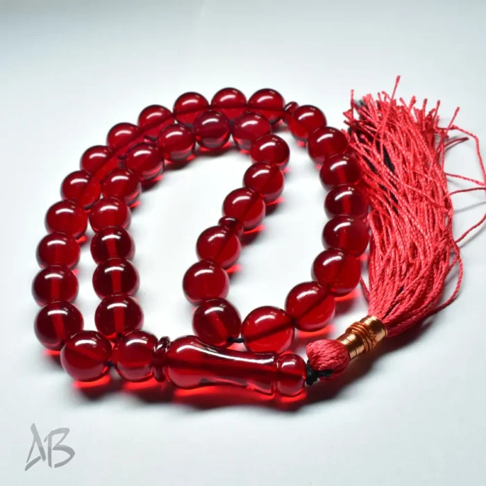 تسبیح سندلوس بودار 35 دانه اصل کد 1313 گرد قرمز بسیار خوشرنگ آقابزرگ - Image 6