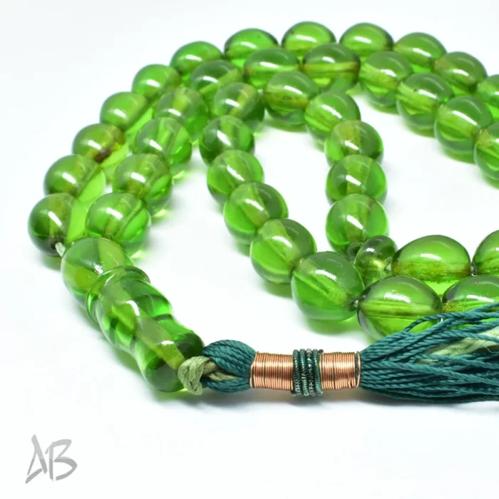 تسبیح سندلوس اصل بودار 45 دانه سبز بیضی کد 1314 آقابزرگ - Image 5