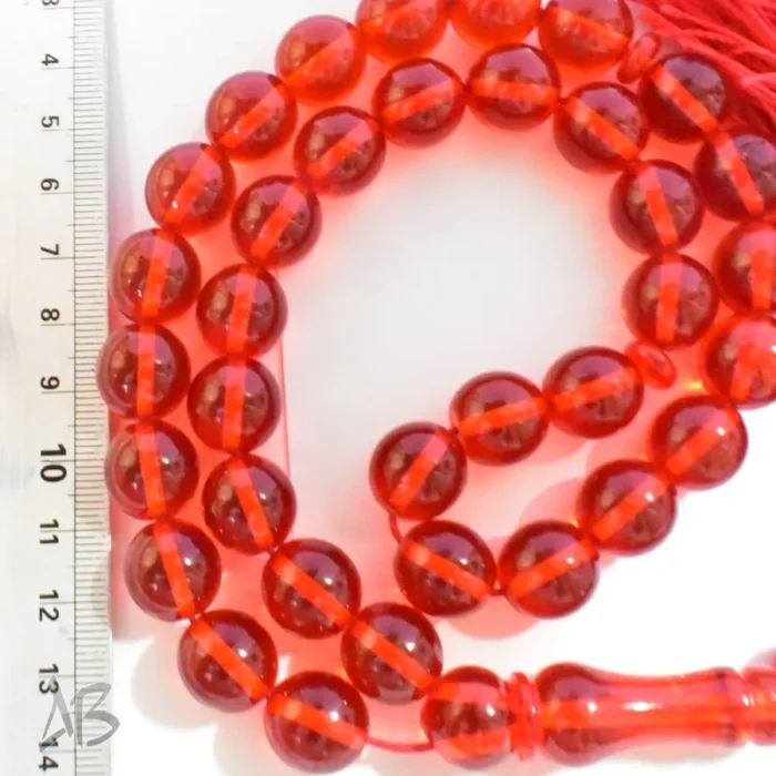 تسبیح سندلوس بودار 35 دانه اصل کد 1315 گرد قرمز روشن آقابزرگ - Image 4