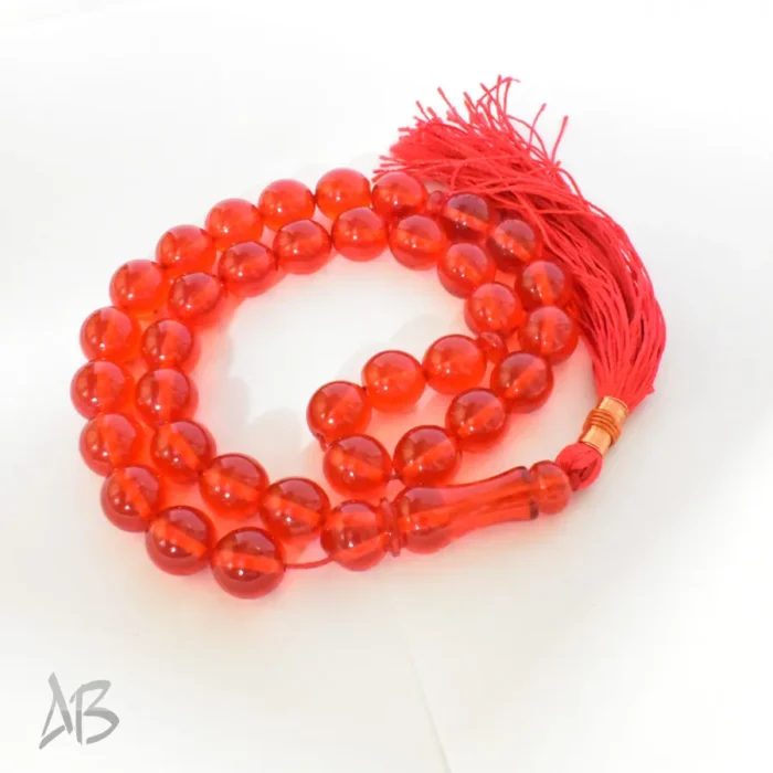 تسبیح سندلوس بودار 35 دانه اصل کد 1315 گرد قرمز روشن آقابزرگ - Image 5