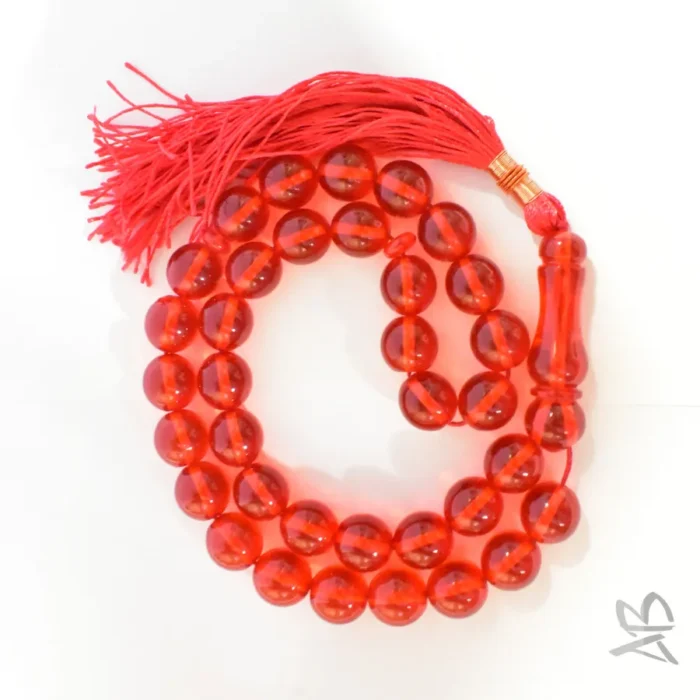تسبیح سندلوس بودار 35 دانه اصل کد 1315 گرد قرمز روشن آقابزرگ - Image 6