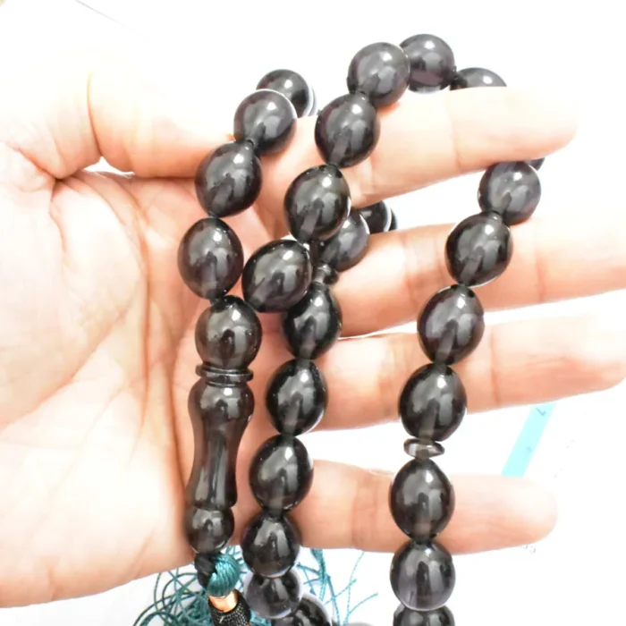 تسبیح سندلوس 33 دانه اصل بودار کد 1317 تخم‌مرغی خوشرنگ سایز 13 در 16 آقابزرگ - Image 5