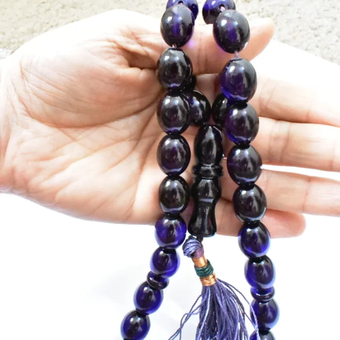 تسبیح سندلوس 33 دانه اصل بودار کد 1319 تخم‌مرغی خوشرنگ سایز 9 در 17 آقابزرگ - Image 2