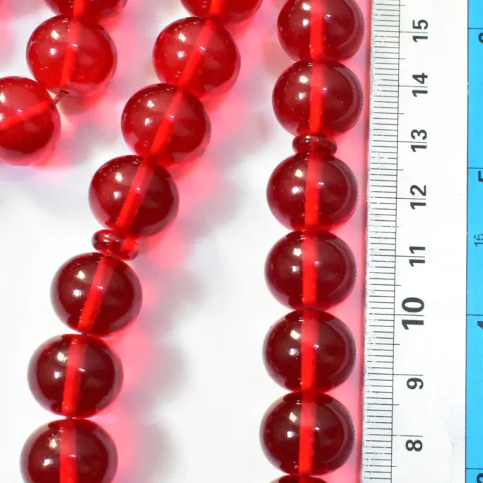 تسبیح سندلوس 33 دانه اصل بودار کد 1326 تراش شلغمی قرمز خوشرنگ سایز 15 - Image 3