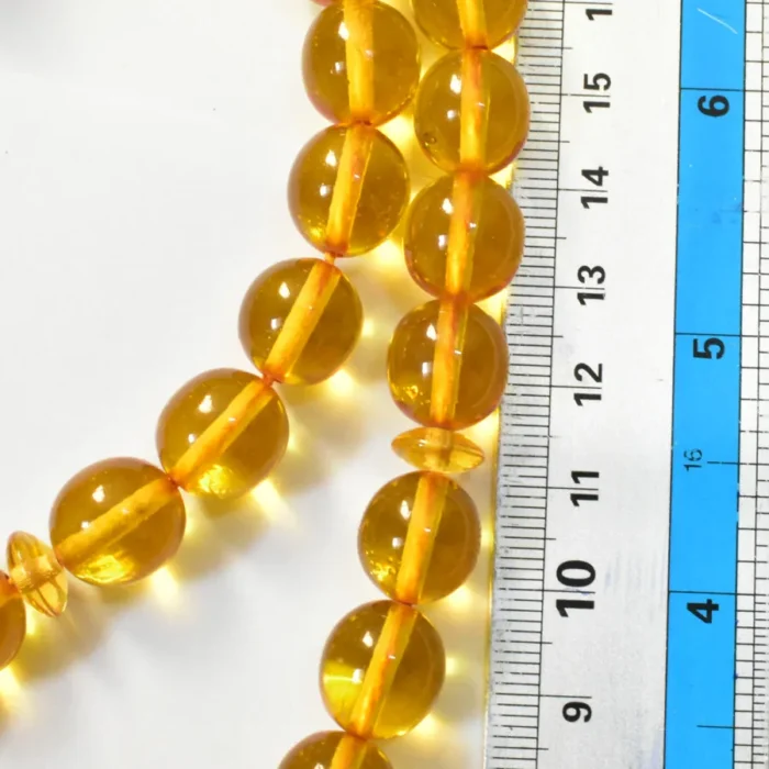 تسبیح سندلوس 33 دانه اصل کد 1328 بودار تراش بیضی زرد سایز 13 آقابزرگ - Image 3