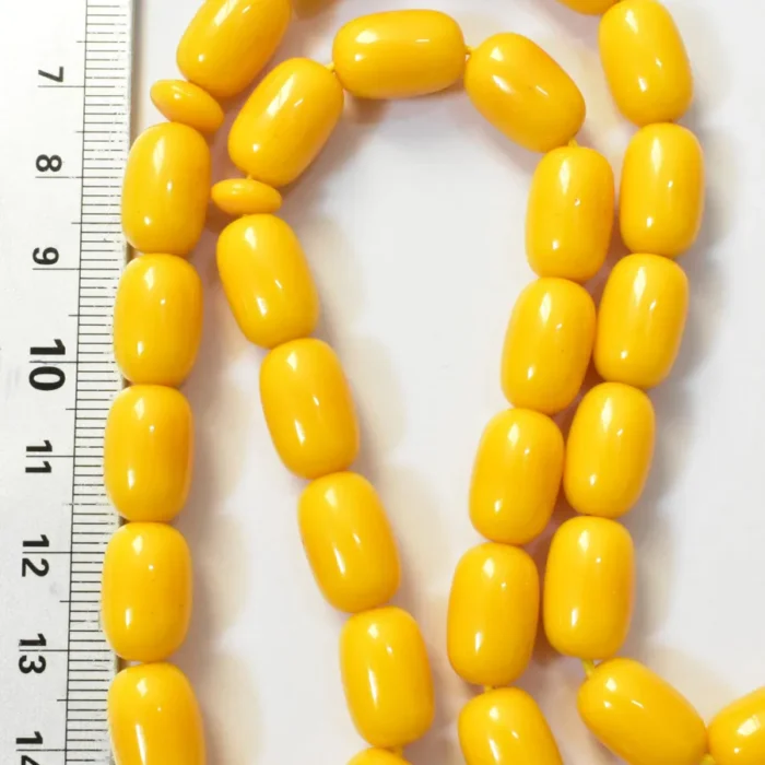 تسبیح سندلوس 33 دانه بودار کد 1335 تراش کپسولی کشیده زرد بسیار درخشان و زیبا آقابزرگ - Image 7