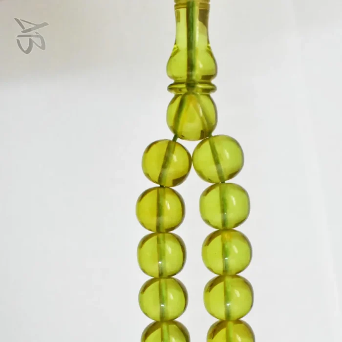 تسبیح سندلوس سبز 33 دانه اصل بودار کد 1341 تراش شلغمی آقابزرگ - Image 5
