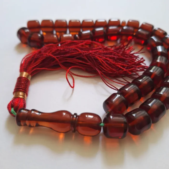 تسبیح سندلوس قرمز سیر بودار 35 دانه اصل کد 1350 استوانه‌ای آقابزرگ - Image 4