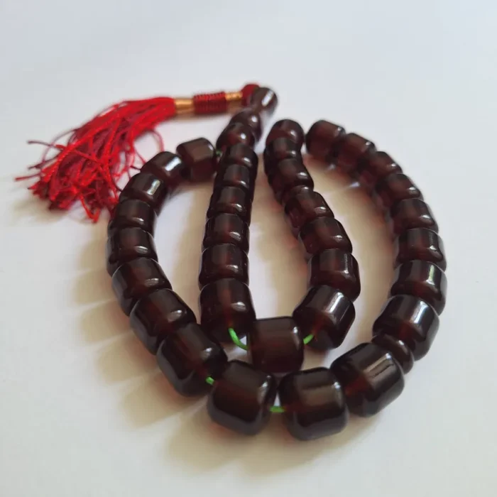 تسبیح سندلوس بودار 33 دانه اصل کد 1354 استوانه‌ای شفاف آقابزرگ - Image 4