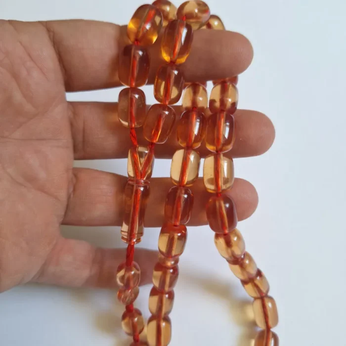 تسبیح سندلوس 33 دانه بودار تراش استوانه‌ای خوشرنگ قپاندار کد 1363 آقابزرگ - Image 2