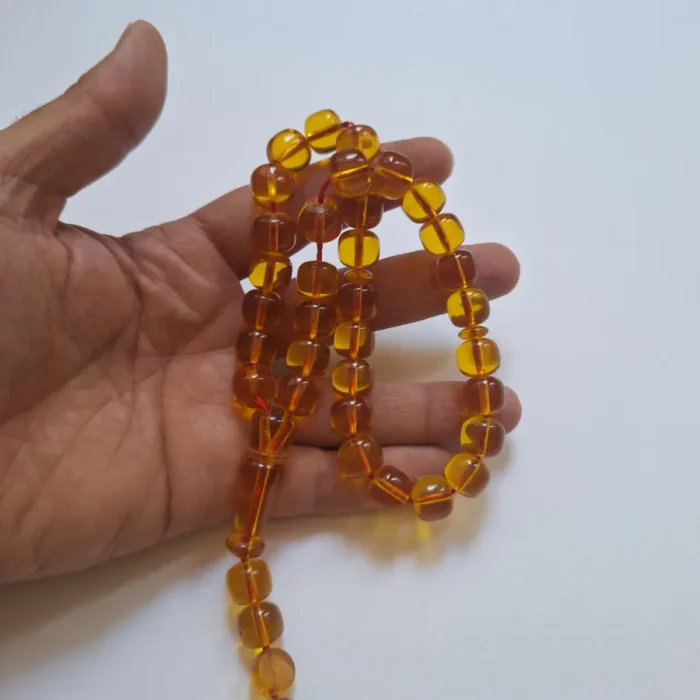 تسبیح سندلوس 33 دانه بودار تراش استوانه‌ای خوشرنگ قپاندار شماره 11 کد 1391 آقابزرگ - Image 7