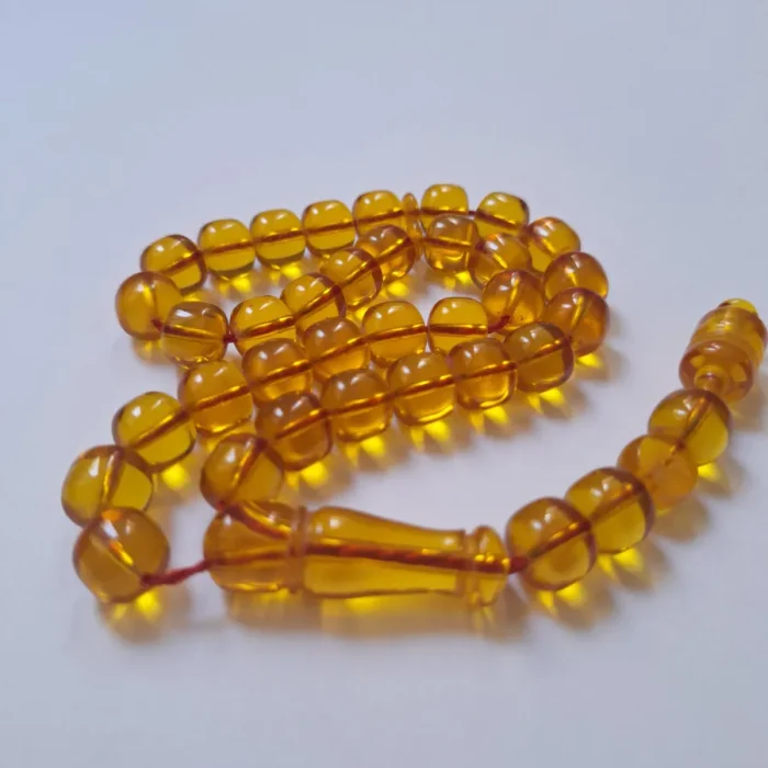تسبیح سندلوس 33 دانه بودار تراش استوانه‌ای خوشرنگ قپاندار شماره 11 کد 1391 آقابزرگ - Image 6